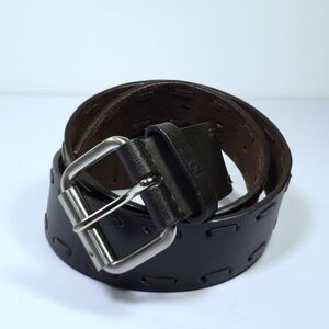 Vintage Dark Brown Leather Belt